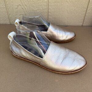 Sorel Ella Rose Gold Metallic Leather Slip On Loafers Shoes Women's Size 8.5